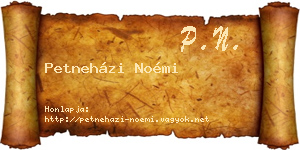 Petneházi Noémi névjegykártya