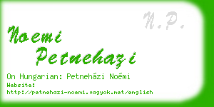 noemi petnehazi business card