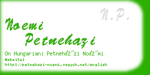 noemi petnehazi business card